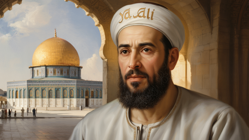 Potret Ali Bin Abi Thalib dengan latar belakang sejarah Islam