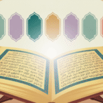 Ilustrasi 15 hukum tajwid dengan mushaf Al-Qur'an dan diagram kaidah tajwid