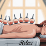 Ilustrasi terapi bekam dengan kop bekam di tubuh