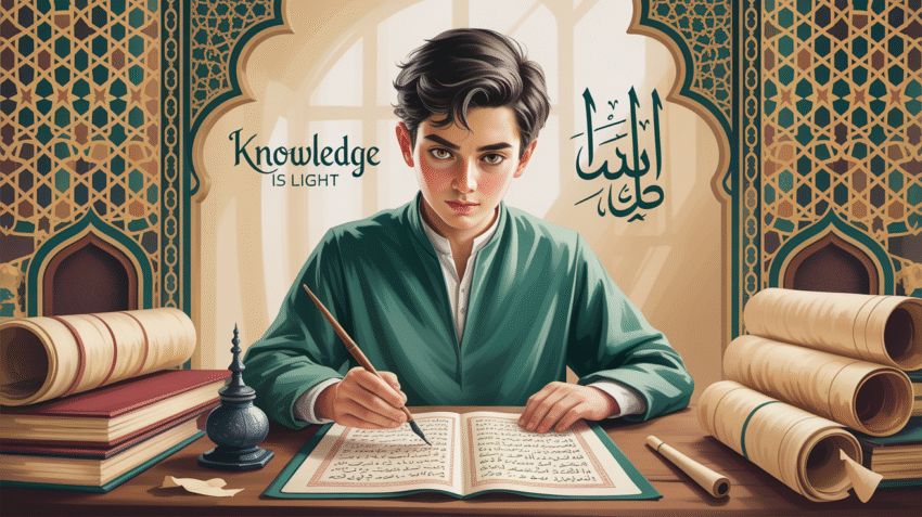 Ilustrasi hadits tentang keutamaan mencari ilmu dalam Islam