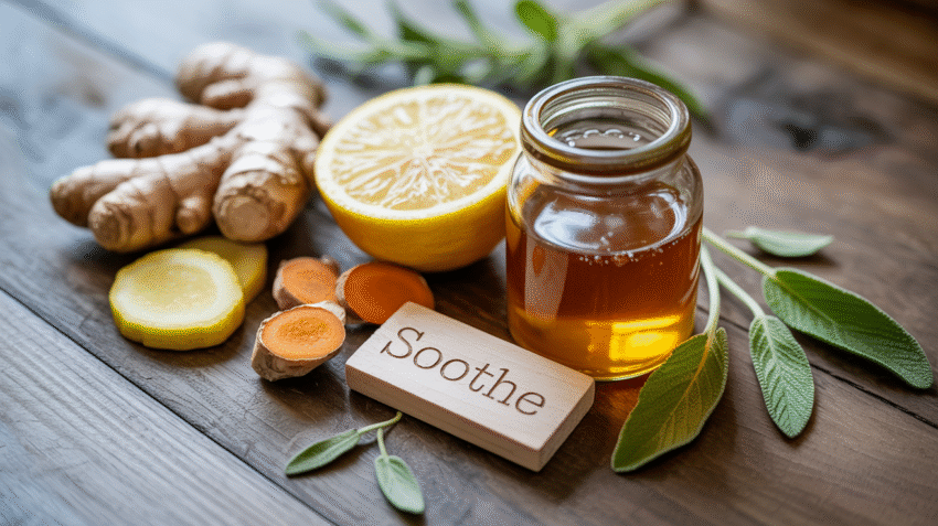 Obat herbal untuk amandel dengan bahan alami seperti jahe, madu, dan lemon