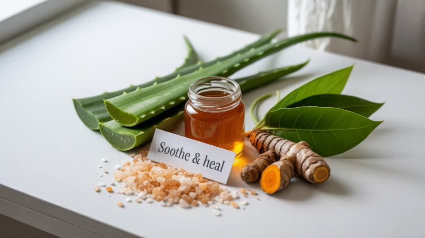 Obat sariawan herbal dengan bahan alami seperti madu, lidah buaya, dan daun sirih