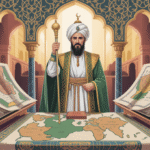 Ilustrasi sejarah pendiri Daulah Abbasiyah dan peta kekhalifahan Islam
