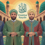 Ilustrasi empat khalifah Khulafaur Rasyidin dalam sejarah Islam