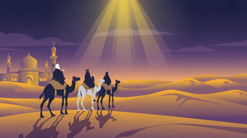 Ilustrasi perjalanan Hijrah Nabi Muhammad SAW dari Mekah ke Madinah