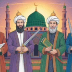 Ilustrasi sejarah Khulafaur Rasyidin - 4 khalifah penerus Nabi Muhammad SAW