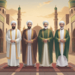 Ilustrasi 4 Khulafaur Rasyidin - Abu Bakar, Umar, Utsman, dan Ali