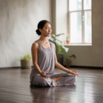 Portrait of Dra. Bella Sari, fitness expert, in a yoga studio