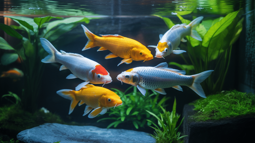 Ikan hias dalam akuarium yang sehat