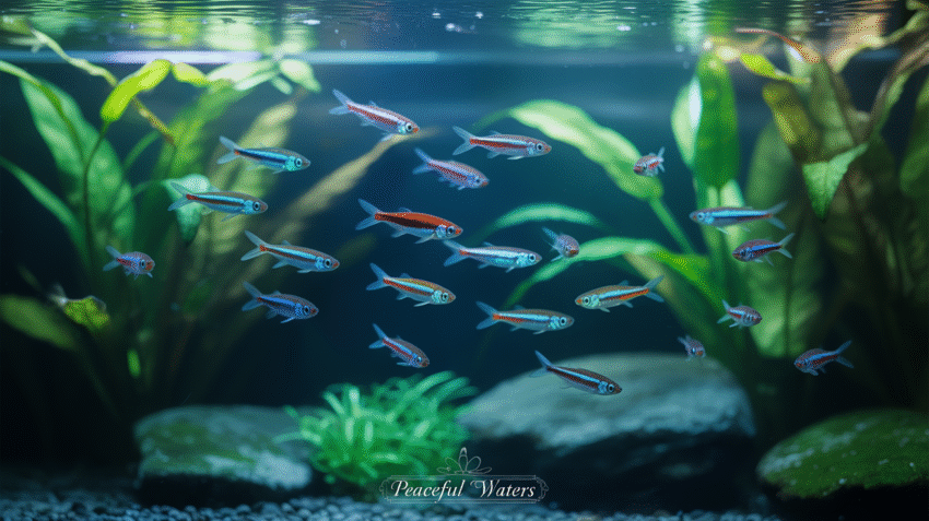 Ikan hias di akuarium yang menenangkan