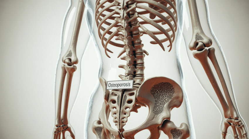 Ilustrasi tentang osteoporosis pada tulang manusia