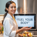 Portrait of Dra. Siti Nurul, nutritionist, in a kitchen setting