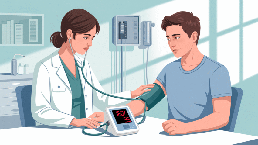 Ilustrasi tekanan darah tinggi dan pengukuran tekanan darah