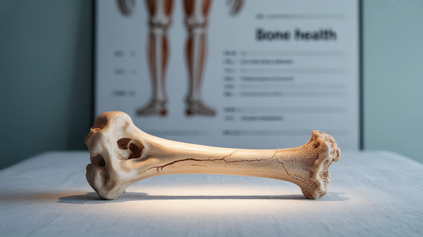 Ilustrasi osteoporosis dengan tulang yang rapuh