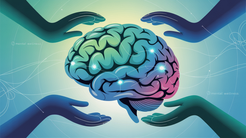 Ilustrasi arti skizofrenia dan kesehatan mental