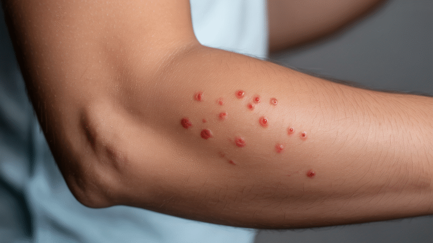 Bintik merah demam berdarah pada kulit lengan