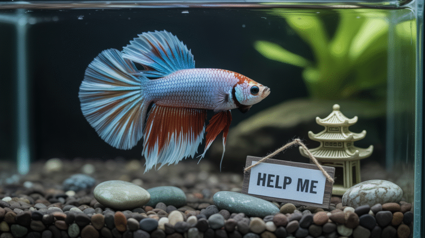 Ikan cupang stres di akuarium