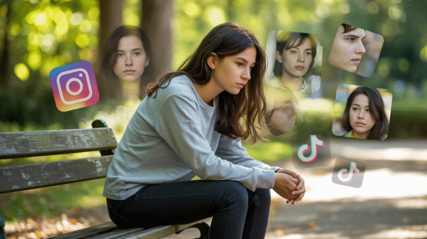 Ilustrasi remaja dengan latar belakang sosial dan keluarga yang mempengaruhi kesehatan mental