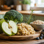 Makanan kaya serat seperti buah-buahan, sayuran, dan biji-bijian