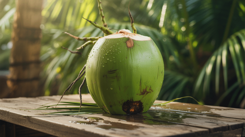 Ilustrasi manfaat air kelapa hijau untuk kesehatan tubuh