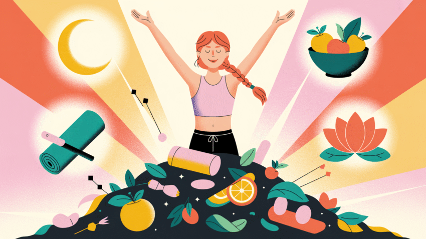 Ilustrasi orang mengatasi rasa lelah dengan tips kesehatan