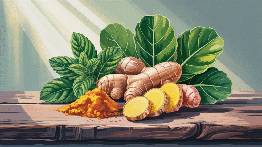 Obat alami BAB berlendir dengan bahan herbal seperti jahe, kunyit, dan daun jambu biji