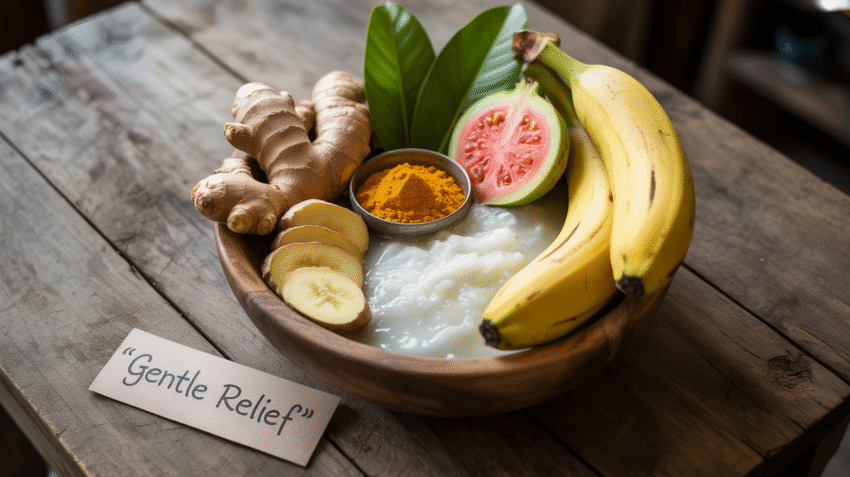 Obat alami diare dengan bahan tradisional seperti jahe, kunyit, dan daun jambu biji