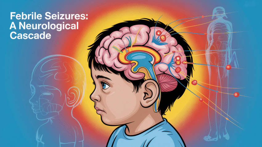 Ilustrasi medis patofisiologi kejang demam pada anak