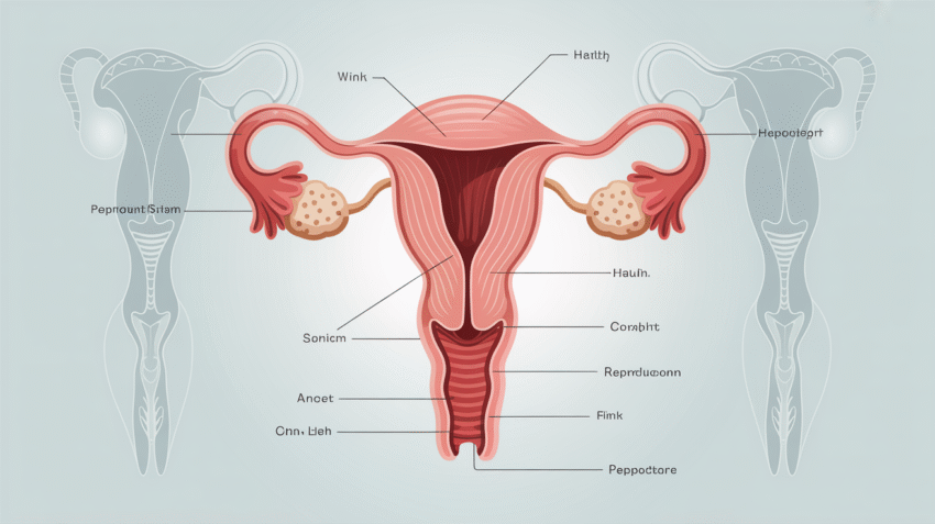 Ilustrasi kesehatan reproduksi dengan gambar organ reproduksi manusia yang sehat