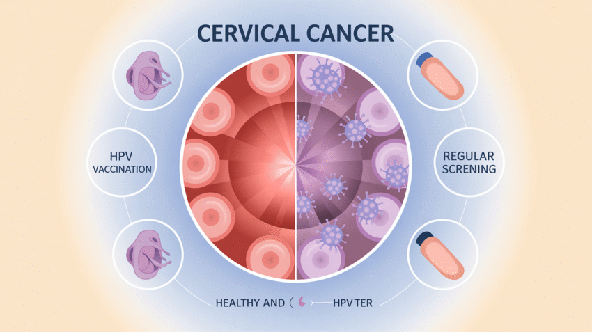 Ilustrasi penyebab kanker serviks dan pencegahannya