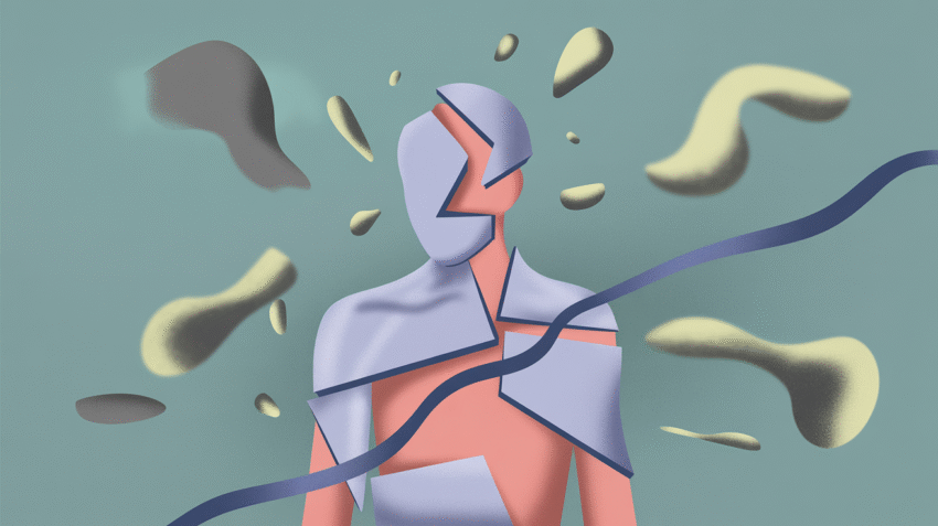 Ilustrasi skizofrenia hebefrenik menunjukkan kebingungan emosional