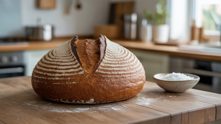Gambar roti dengan terigu protein tinggi, menunjukkan manfaat gizi sehat.