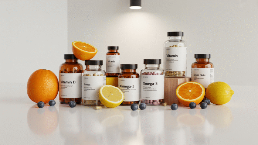 Berbagai jenis vitamin dan suplemen untuk kesehatan tubuh