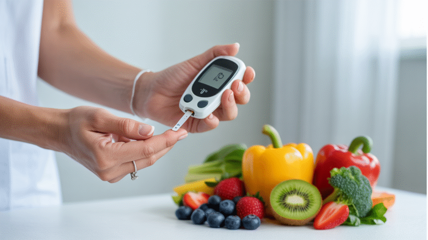 Ilustrasi diabetes dan pengukuran gula darah