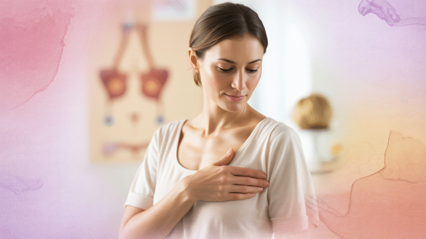 Ilustrasi wanita memeriksa payudara untuk deteksi dini kanker