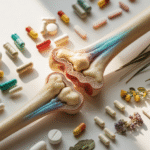 Ilustrasi obat nyeri tulang dan tulang manusia yang sehat