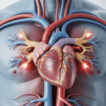 Ilustrasi medis patofisiologi hipertensi dan mekanisme tekanan darah tinggi