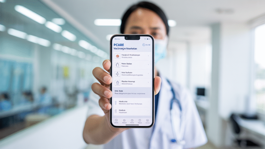 Ilustrasi aplikasi PCare BPJS Kesehatan untuk pendaftaran vaksinasi