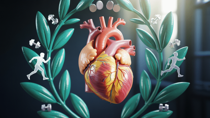 Ilustrasi kesehatan jantung dengan gambar jantung manusia yang sehat