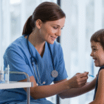 Proses vaksinasi di puskesmas Balikpapan dengan tenaga medis profesional