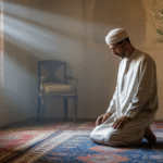 Gambar ilustasi shalat dengan suasana tenang dan khusyuk