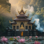 Vihara tempat ibadah agama Buddha dengan arsitektur tradisional dan suasana damai